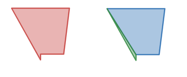 Figure 1: A very simple, simple polygon and a possible convex decomposition