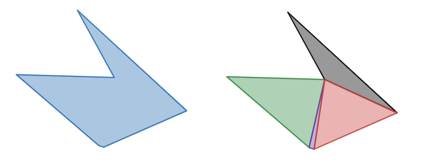Figure 2: Another sample non-convex shape with a possible convex decomposition